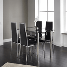 Andora Dining Table Only Chrome & Black