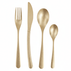 Avie 16 Piece Antique Gold Finish Cutlery Set