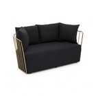 Azalea Two Seat Black Fabric Sofa