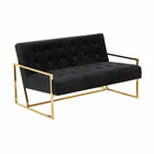 Azalea Two Seat Black Velvet Sofa