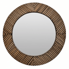 Bambusa Bamboo Inlay Round Wall Mirror