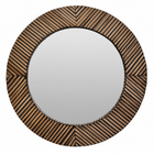 Bambusa Bamboo Inlay Round Wall Mirror