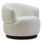 Bordo Textured Cream Curved Swivel Chair