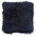Bosie Mongolian Fur Black Square Cushion