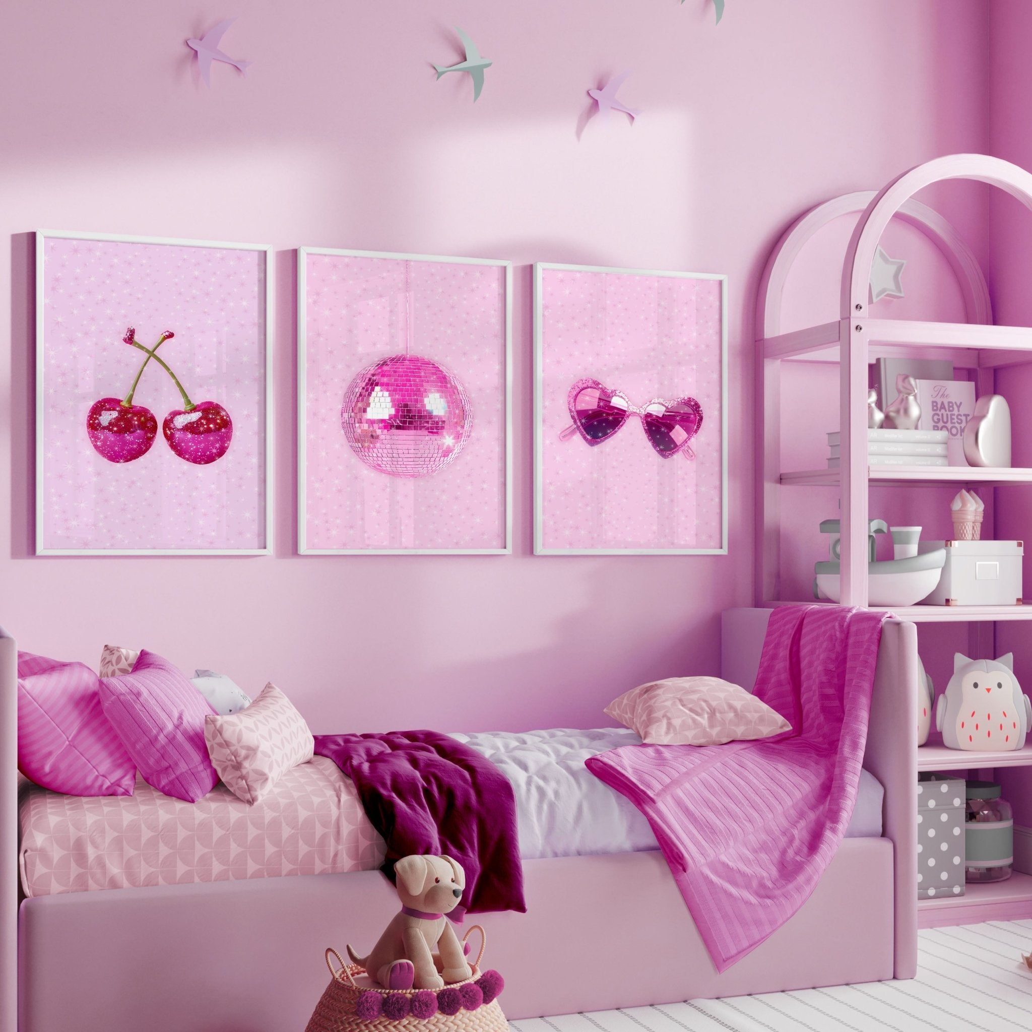 「Love is Calling You」ピンク　アート　女神　絵　原画　祭壇 Cool Wall Decor For Teens | Set of 3 Pop Wall art Prints