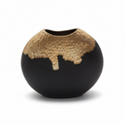 Daito Large Black and Gold Round Vase
