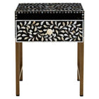 Fusion 1 Drawer Side Table with Bone Inlay