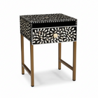 Fusion 1 Drawer Side Table with Bone Inlay