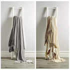 Handwoven Large Check Pure Indian Cotton Throw Blanket with Tassels Eco-Friendly Home Decor in Multiple Sizes