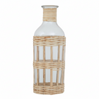 Kuta Natural Cane and Glass Large Vase