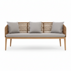 Opus 3 Seat Grey Sofa with Wooden Legs