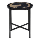 Relic Petrified Wood and Resin Side Table