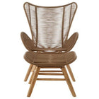 Sisal Latte Rope Lounge Chair And Footstool