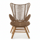 Sisal Latte Rope Lounge Chair And Footstool