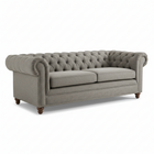 Stella Three Seat Grey Linen Sofa