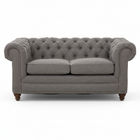 Stella Two Seat Grey Linen Sofa
