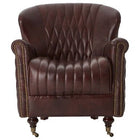 Victor Brown Leather Winged Back Armchair