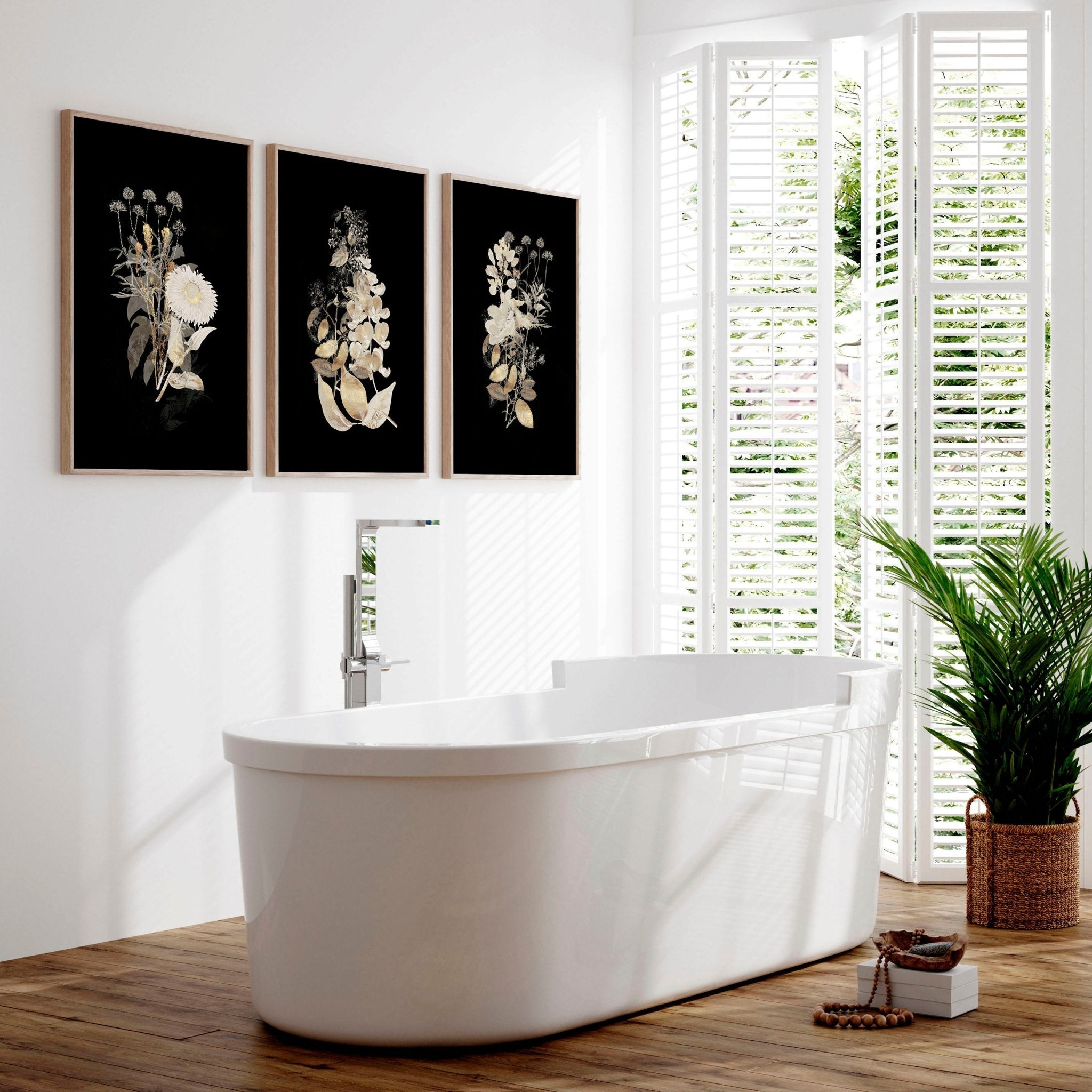 Classy bathroom wall art uk - set of 3 wall art prints