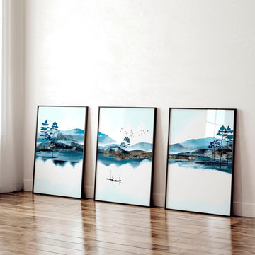 Calming office decor | set of 3 wall art prints