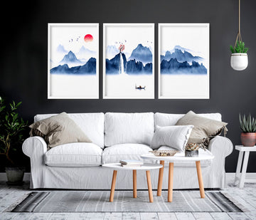 Contemporary Japanese wall Art | set of 3 prints