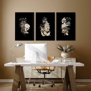 Set of 3 framed prints for Home office decor