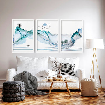 Japanese wall art print | set of 3 unique wall art for living room