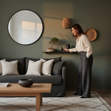 Wall art instead of new furniture transforms a living room without costly upgrades