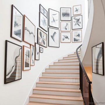 How to hang wall art for stairs without a straight wall - About Wall Art