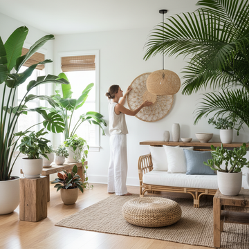 A bright coastal living room refreshed with natural textures, showing how to update coastal decor without redecorating