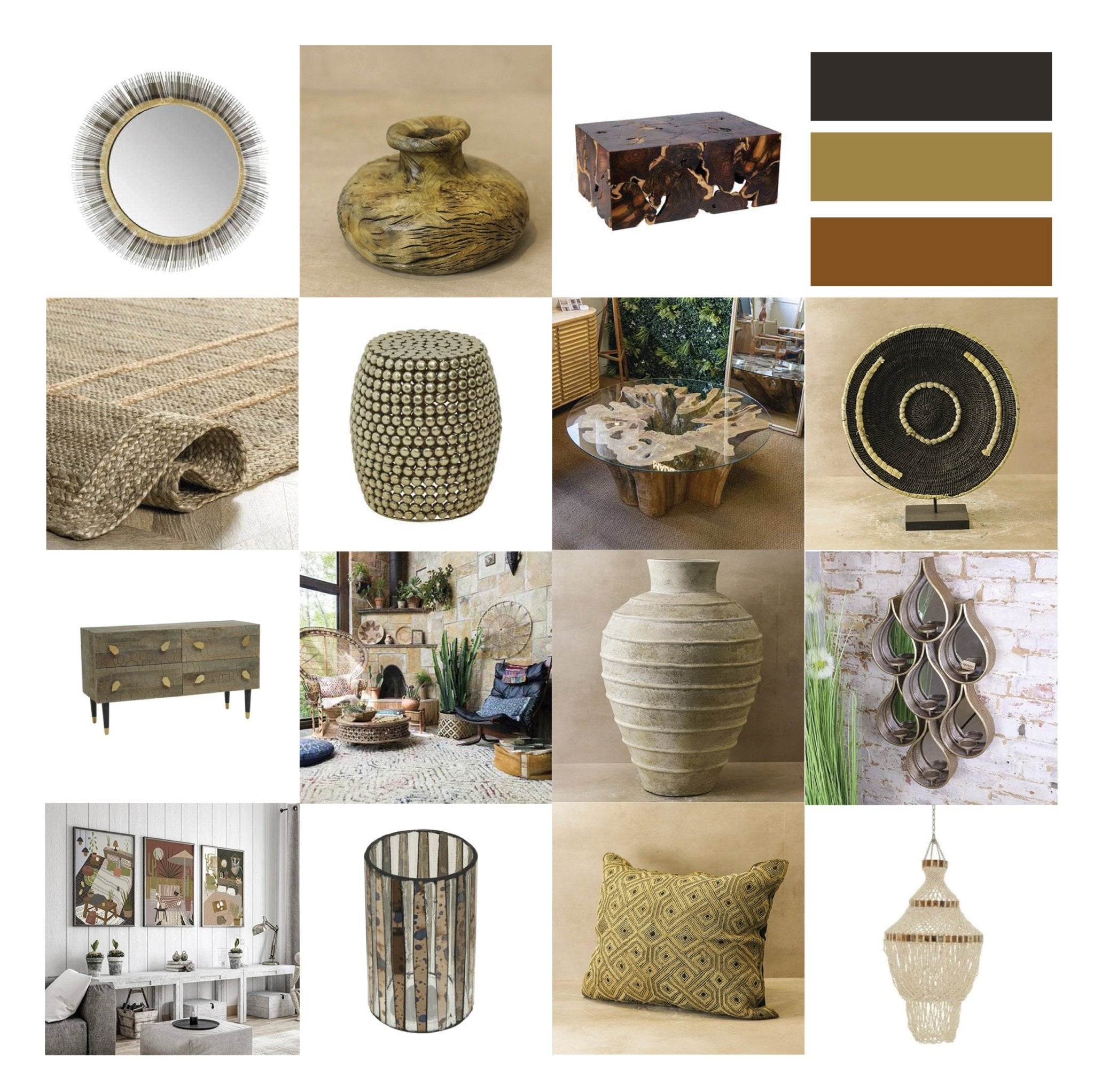 Bohemian boho interior design with layered textiles and eclectic mix