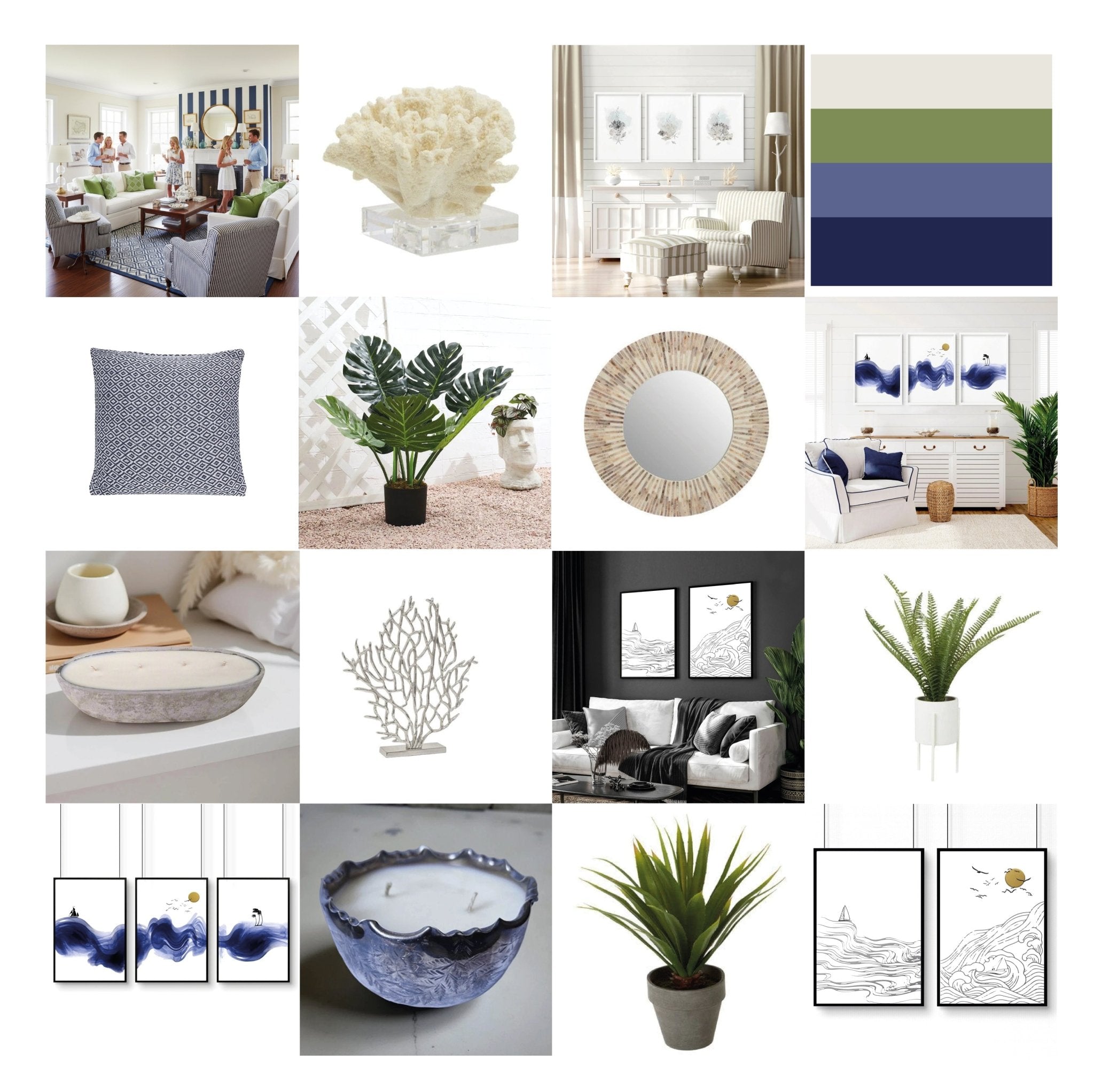 Preppy interior design with classic patterns and collegiate East Coast aesthetic