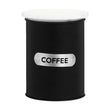 Liberty Black Enamel Coffee Canister With White Marble Lid