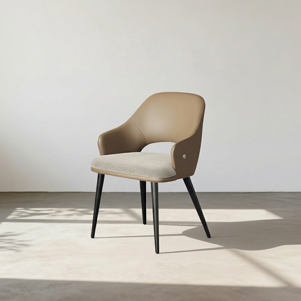 1. Bianchi tan dining chair in sunlight