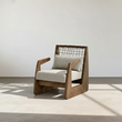 1. Delaney wooden armchair in sunlight
