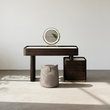 1. Harding dressing table with illuminated mirror and stool in sunlight