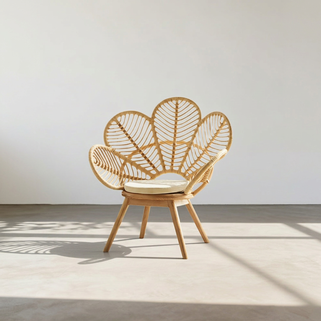 1. Larkin rattan lounge chair in sunlight