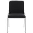 1. Piermount black fabric and chrome dining chair on a white background
