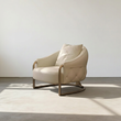 1. Quigley ivory leather lounge chair in sunlight