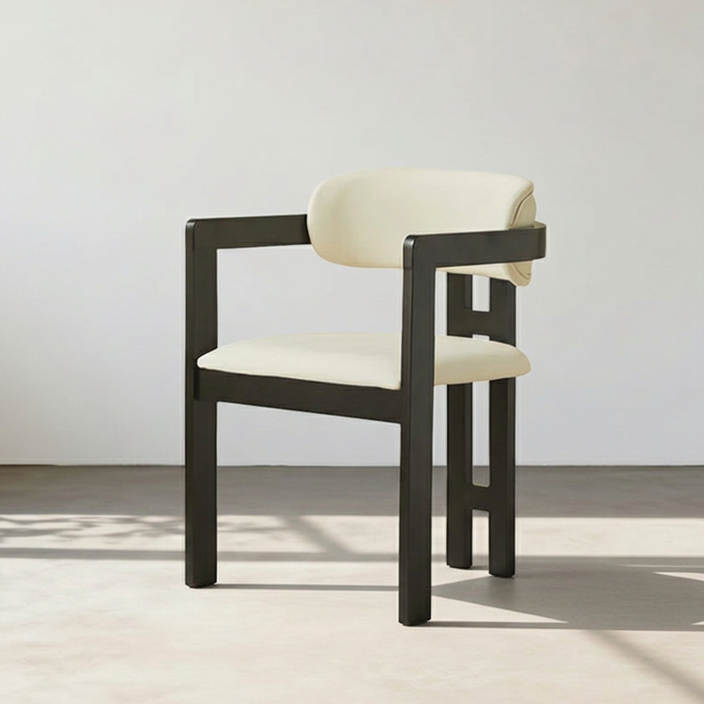 1. Sara black dining chair in sunlight