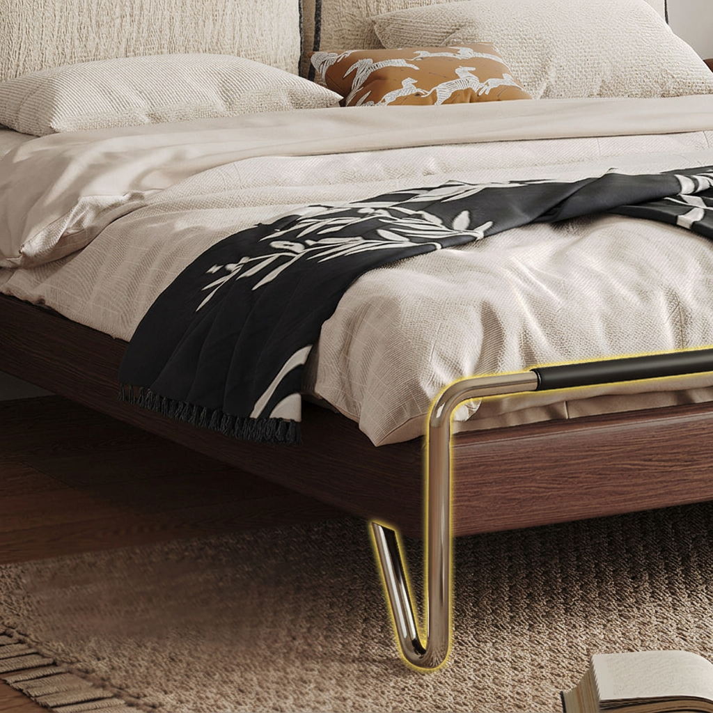 10. Arendt metal loop leg and wooden frame detail