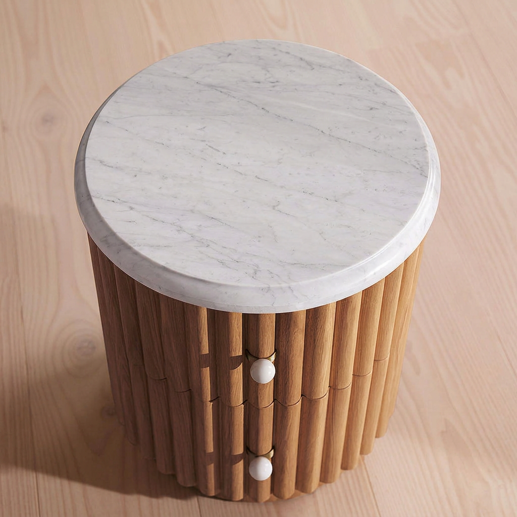 10. Ava Luxe white marble tabletop close-up