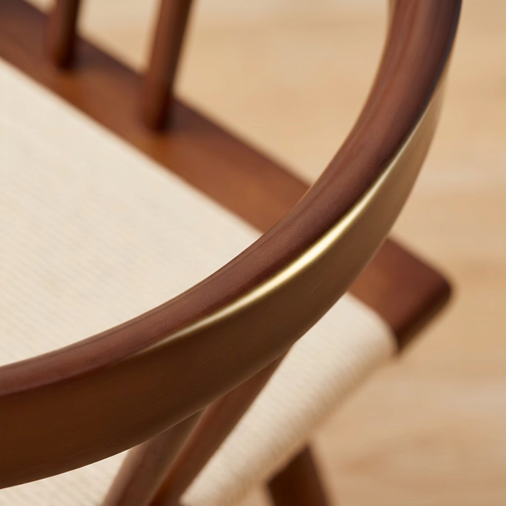 10. Eenoch brown dining chair backrest finish detail