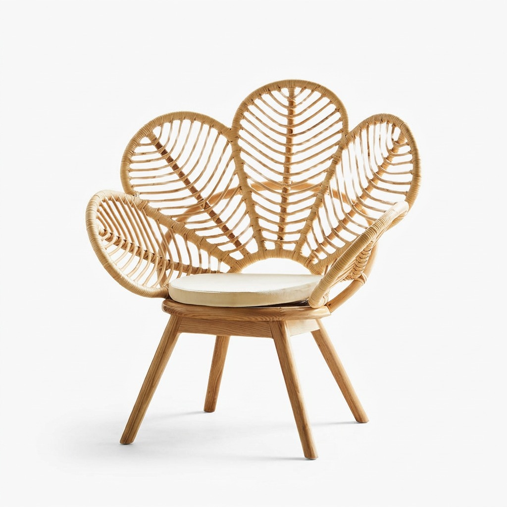 10. Larkin rattan lounge chair on a white background