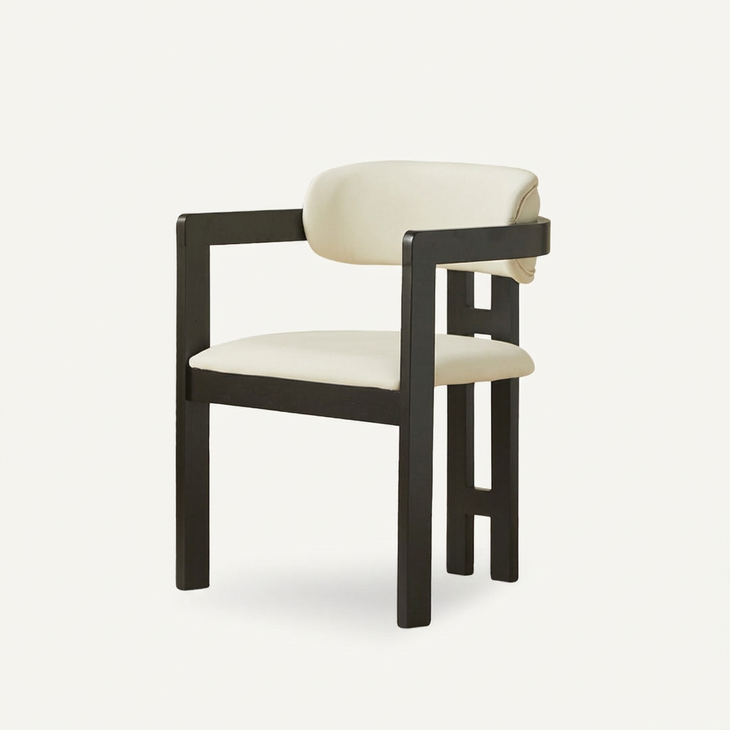 11. Sara black dining chair on a white background