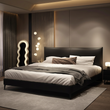 11. Viktor black bed viewed at an angle