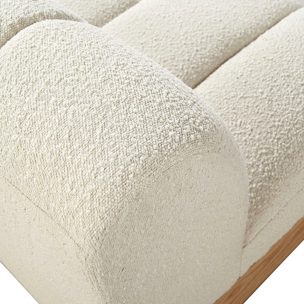 11. Yilmaz ivory boucle upholstery detail