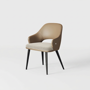 12. Bianchi tan dining chair on a white background