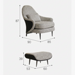 12. Diakite armchair and footstool original dimensions diagram