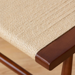 12. Eenoch woven seat and brown wooden frame detail