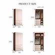 12. Tiwari three-door wardrobe original dimensions diagram